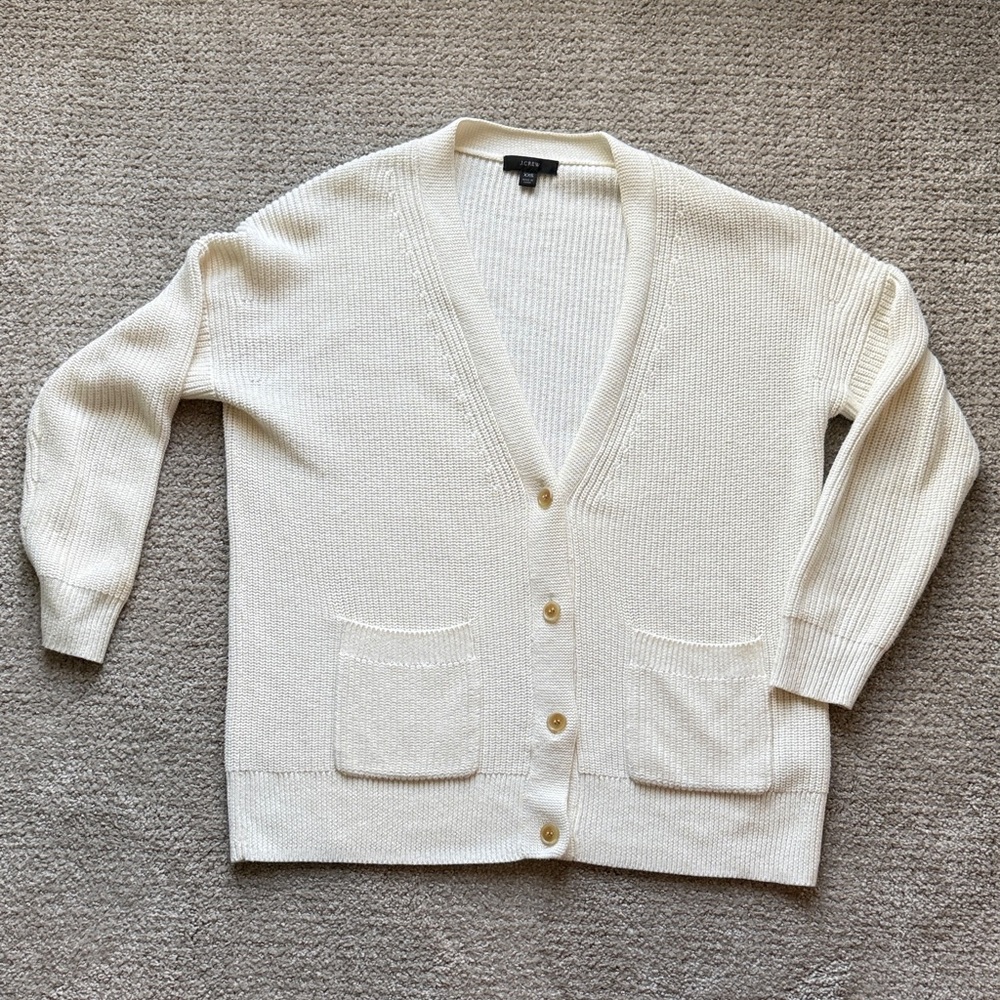 J. Crew Women's Off-White oversized Cardigan Sweater